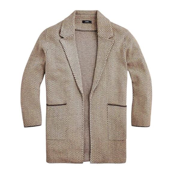 J. Crew Sophie open-front sweater-blazer in chevron Women's XS AQ412 NWT - Picture 1 of 8